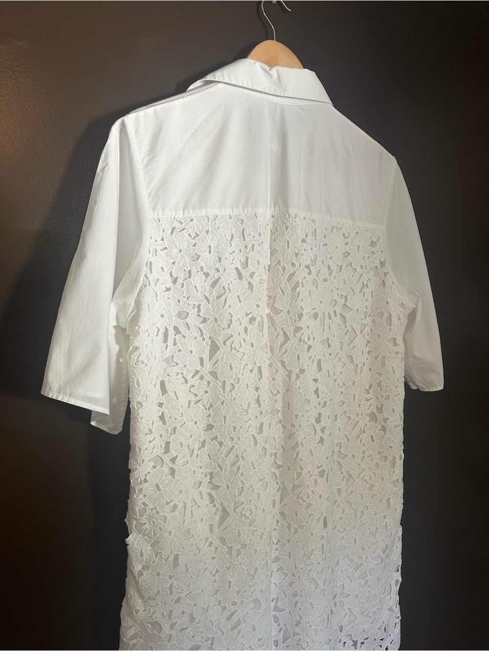 COS Broderie Anglaise White Lace Short Sleeve Shirt Dress Size 10 - Picture 9 of 10